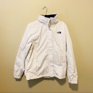 NORTH FACE RAIN JACKET WHITE/BLUE XL